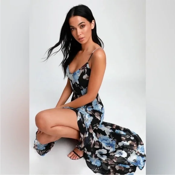 New Lulu’s Artwin Floral Maxi Gown Dress - Picture 7 of 11